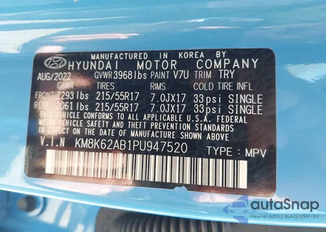 2023 Hyundai Kona Sel из США, поврежденный, VIN KM8K62AB1PU947520